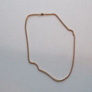 Thin Simple Curb Link Necklace for Men and Women - 14K gold plated